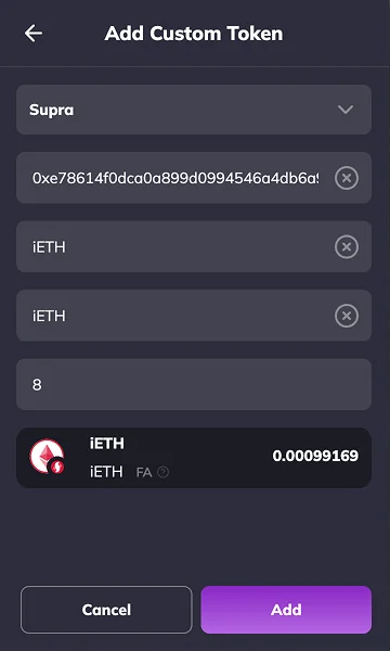 Add Custom Token Prepopulate