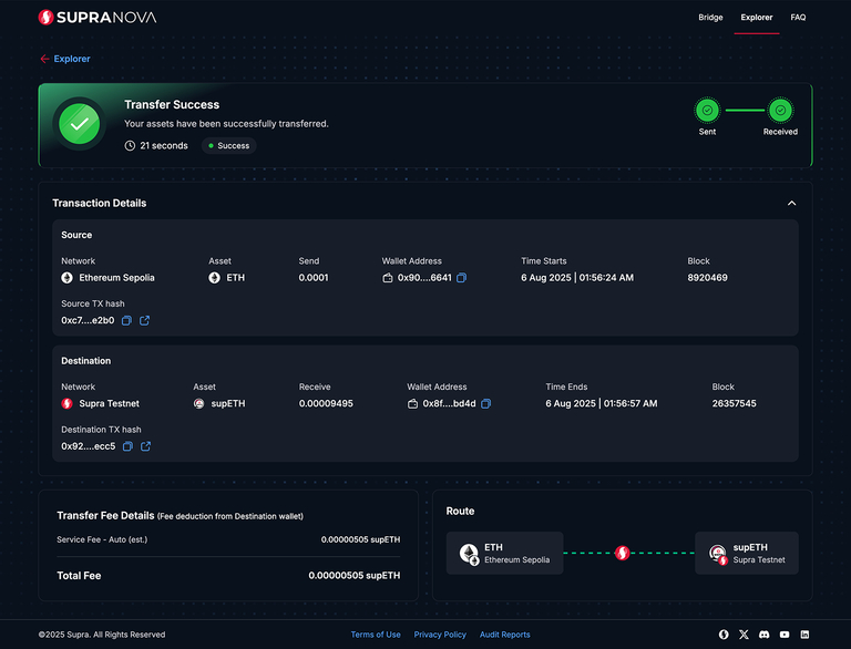 Bridge Transaction Detail