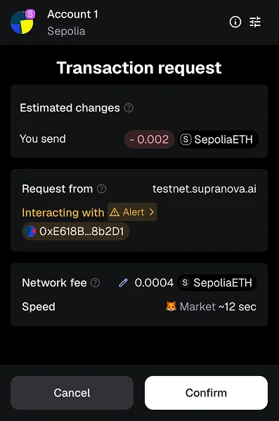 Confirm transaction
