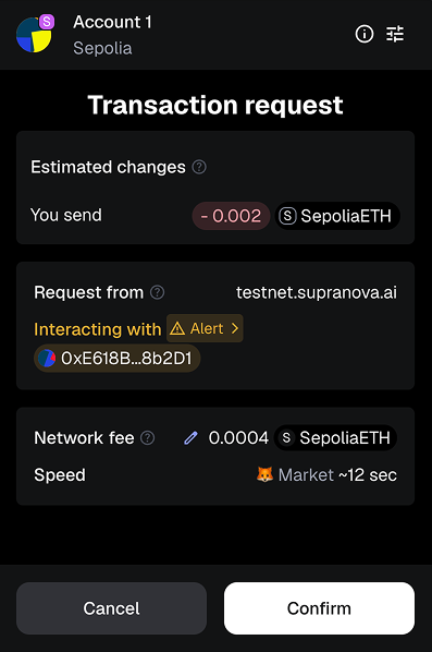 Confirm transaction