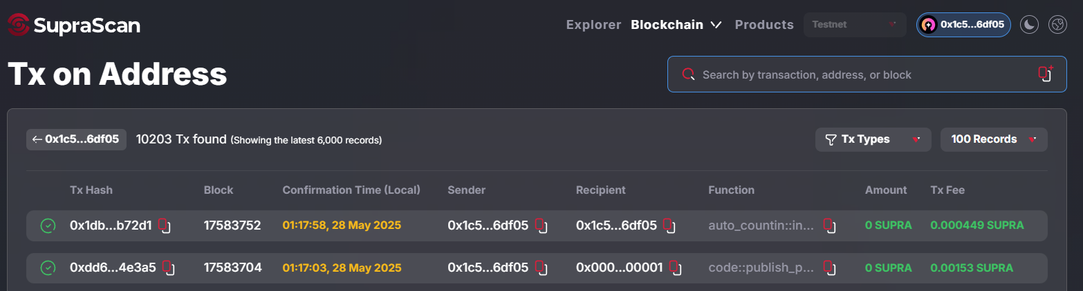Move Smart Contract deployment