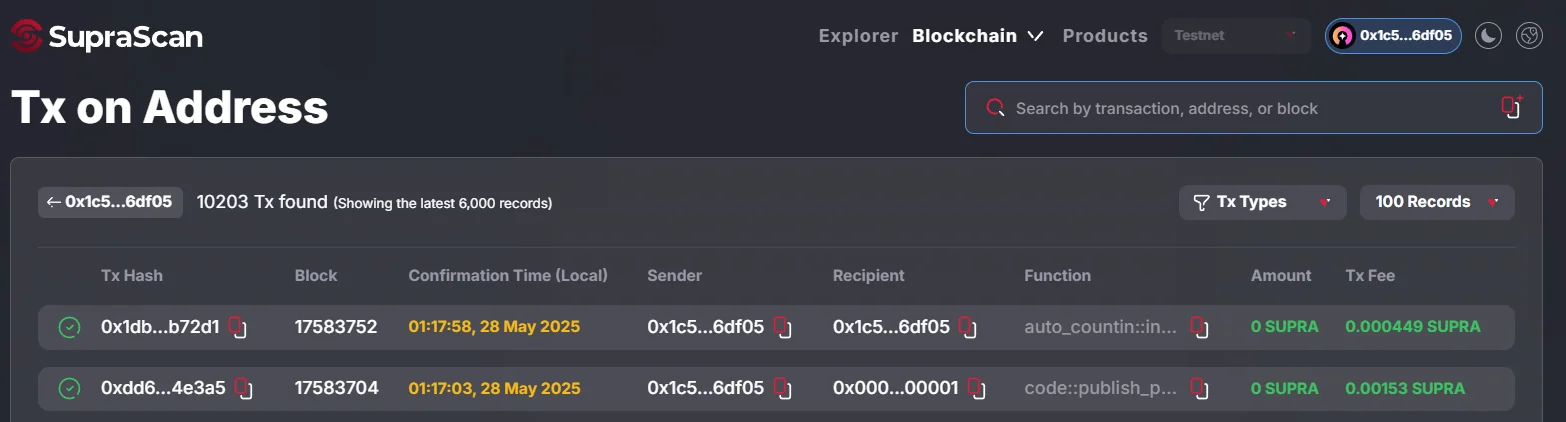Move Smart Contract deployment
