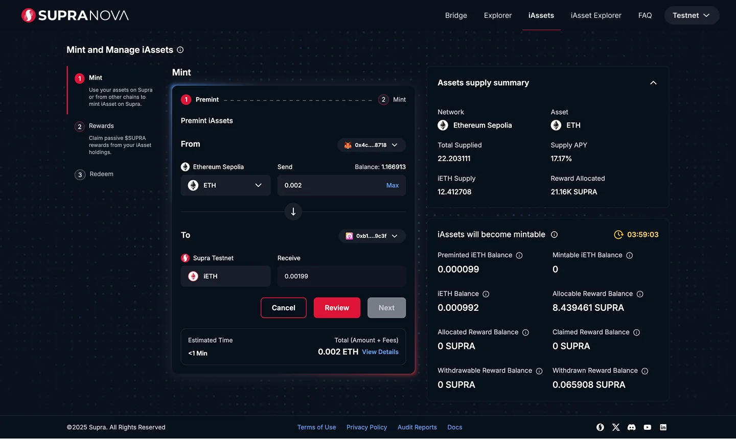 Premint iAsset Bridge Transaction