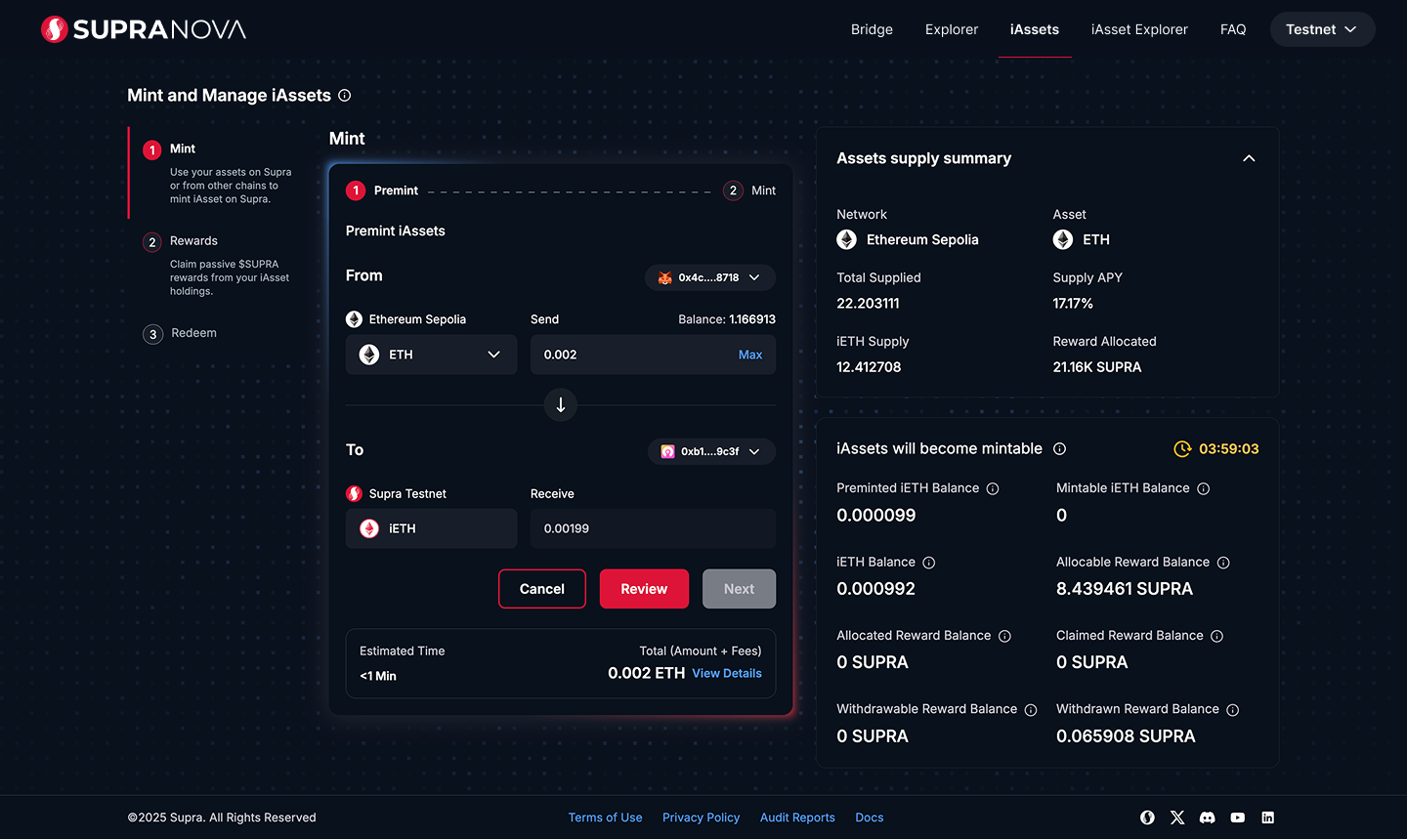 Premint iAsset Bridge Transaction