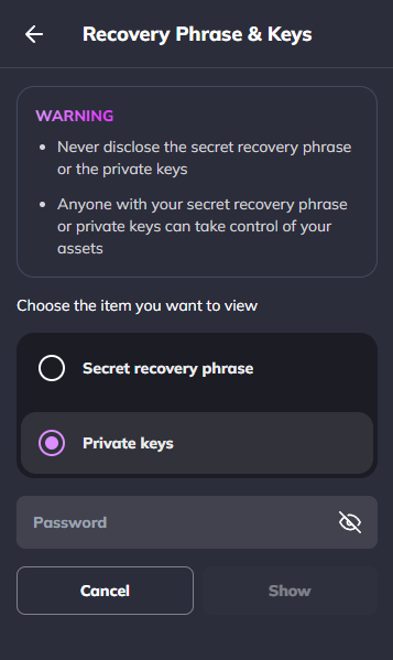 StarKey Private Key