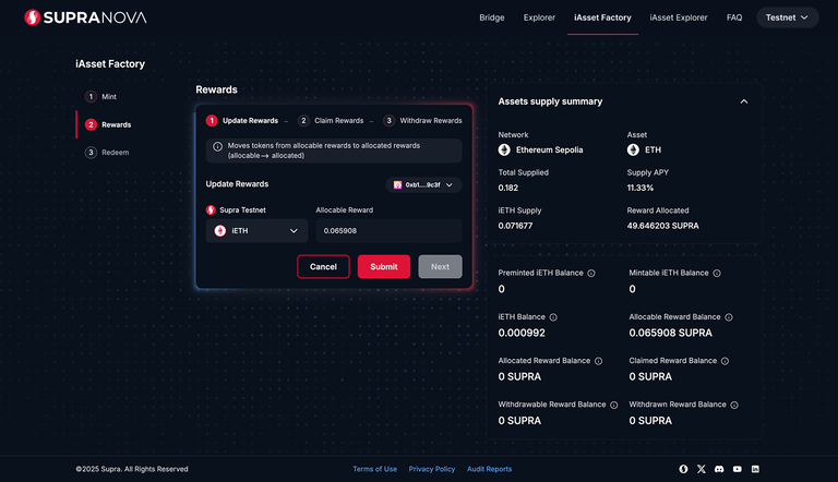 Reward Summary Panel
